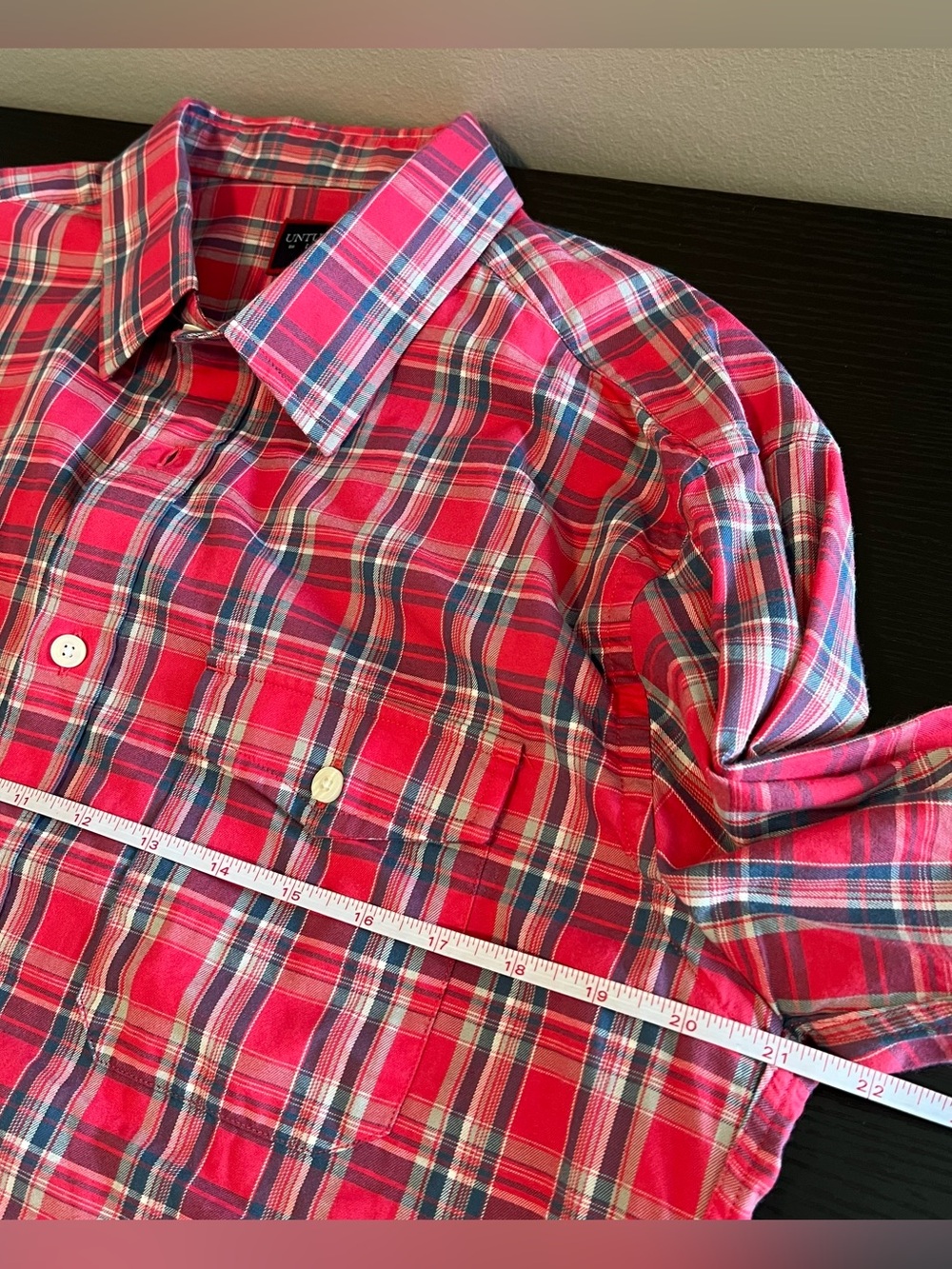Untuckit Ojai Red Plaid Long Sleeve Button Down Shirt Men’s Large - Picture 11 of 12